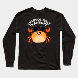 Crabsolutely Clawsome Cute Crab Pu Long Sleeve T-Shirt